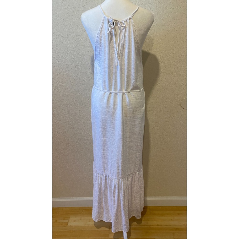 Banana‎ Republic White Halter Maxi Dress Size 4P Bridal Beach Cottage Minimalist - Picture 6 of 10
